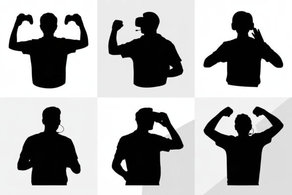 Gamer Silhouettes Gaming Virtual Reality: A Vector for Immersive Makers
