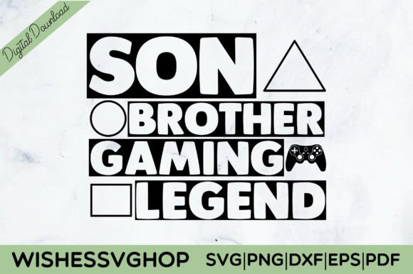Son Brother Gaming Legend SVG PNG Graphics